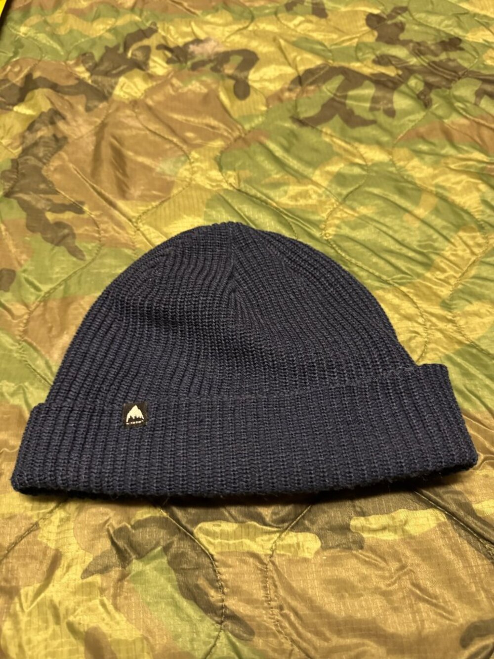 Burton Knit Beanie Navy Heather Mountain Logo